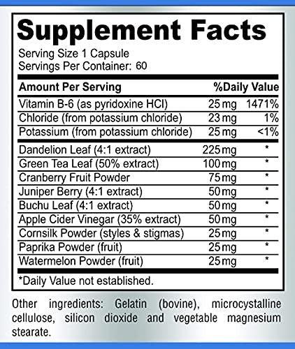 Water Away Gentle Herbal Diuretic - Natural Diuretic Water Pills - Relieve Bloating, Reduce Excess Water Weight with Dandelion Leaf, Green Tea, Detox Cleanse & Urinary Health. Non-GMO, 60 Capsules - görsel 11