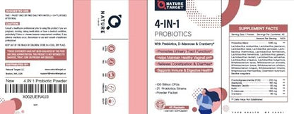 NATURE TARGET Probiotics for Women Prebiotics and Probiotics Powder, 100 Billion CFUs 45-Day Supply, Women's Probiotic with D-Mannose and Cranberry for Urinary Tract/Gut/Digestive Health