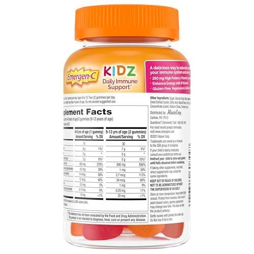 Emergen-C Kidz Daily Immune Support Dietary Supplements, Flavored Gummies with Vitamin C and B Vitamins, Fruit Fiesta Flavored Gummies - 44 Count - görsel 3
