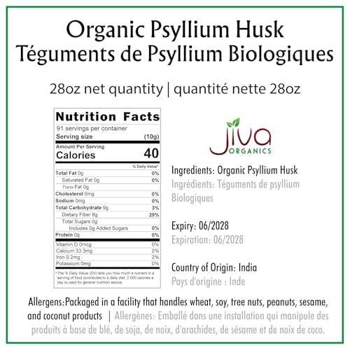 Jiva Organics Whole Psyllium Husk (Isabgol) 1.75 LB (28 Oz) Jumbo Bag - Non-GMO, Unflavored - Keto Friendly, Soluble Fiber - görsel 15