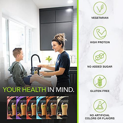 Chike High Protein Iced Coffee Sampler Pack, 20 G Protein, 2 Shots Espresso, 1 G Sugar, Keto Friendly and Gluten Free, 6 Single Serve Packets (packaging may vary)