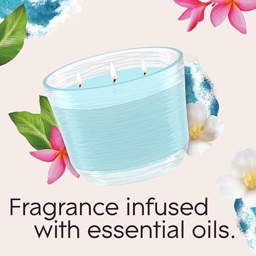 Glade Candle Aqua Waves, Fragrance Candle Infused with Essential Oils, Air Freshener Candle, 3-Wick Candle, 6.8 Oz, 3 Count - görsel 6