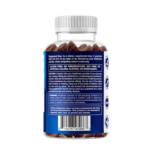 Vitamatic Iron Gummies 20 mg with Vitamin C – Vegan Iron Supplement for Women & Men – 60 Gummies – Supports Red Blood Cell Production – Natural Grape Flavor - görsel 11