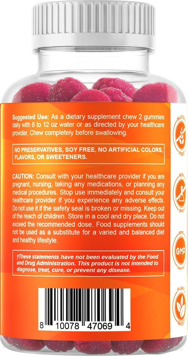 Vitamatic Magnesium Gummies 600mg per Serving – 60 Vegan Count for Relaxation, Muscle, Bone, and Energy Support - görsel 16