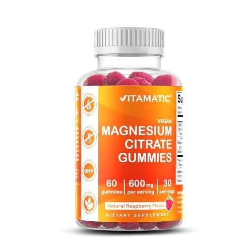 Vitamatic Magnesium Gummies 600mg per Serving – 60 Vegan Count for Relaxation, Muscle, Bone, and Energy Support - görsel 1
