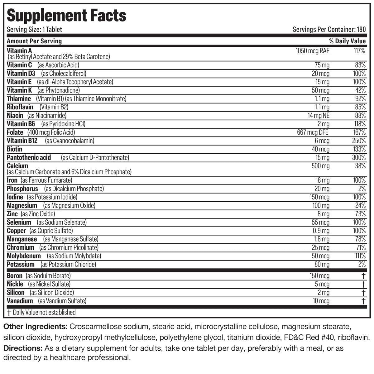 Bronson ONE Daily Women’s Complete Multivitamin Multimineral Once-Daily Multi for Active Women, 180 Tablets - görsel 7