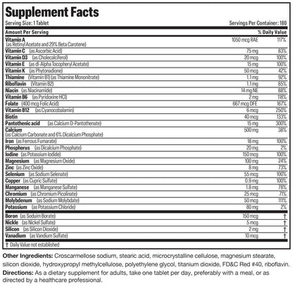 Bronson ONE Daily Women’s Complete Multivitamin Multimineral Once-Daily Multi for Active Women, 180 Tablets