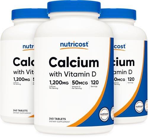 Nutricost Calcium with Vitamin D, 240 Tablets - Calcium (1200mg) Vitamin D (50mcg) Per Serving - Non-GMO, Gluten Free - görsel 2