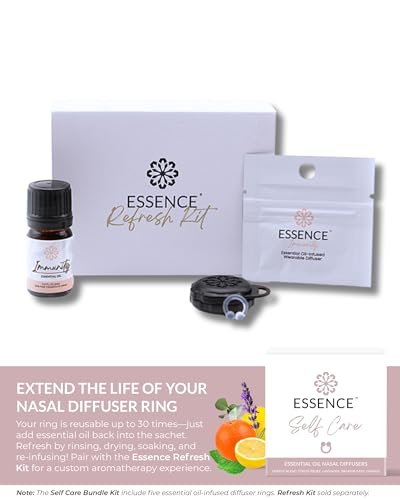 Essence Nasal Diffuser Self Care Bundle – Essential Oil Silicone Nose Rings for Stress, Energy & Mental Clarity – Wearable Aromatherapy Pack for Wellness & Mood Balance - görsel 8