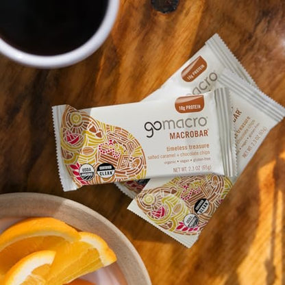 GoMacro Macrobar Salted Caramel Chocolate Organic Protein Bar, 12 Count, 2.3 Ounce