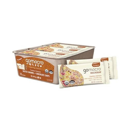 GoMacro Macrobar Salted Caramel Chocolate Organic Protein Bar, 12 Count, 2.3 Ounce - görsel 2