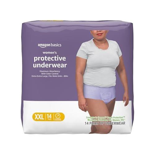 Amazon Basics Postpartum Incontinence Underwear for Women, Maximum Absorbency, Fresh Protection, Bladder Leak Protection, Disposable, XX-Large, Lavender, 14 Count - görsel 1