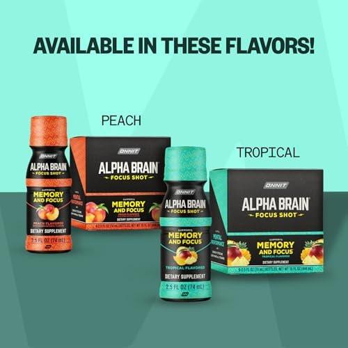 ONNIT Alpha Brain Focus Shot, Tropical Flavor, Nootropic Dietary Supplement Drink that Supports Energy, Focus, and Mood, IGEN™ Non-GMO Tested, 2.5 fl oz, 6 Count - görsel 6