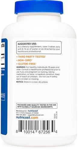 Nutricost L-Lysine 1000mg, 120 Tablets - Gluten Free, Non-GMO, and Vegetarian Friendly - görsel 8