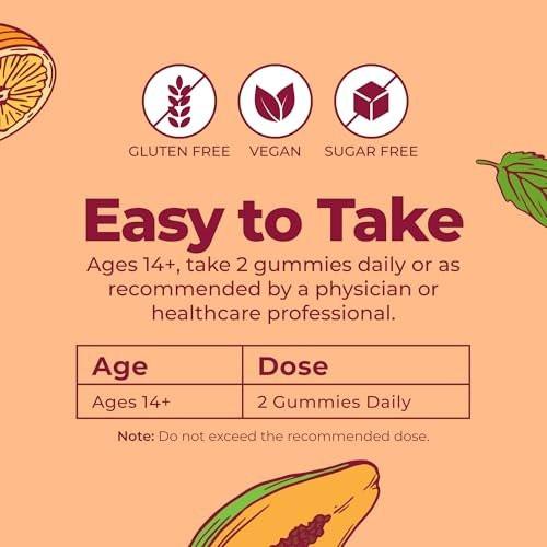 MARYRUTH'S Multivitamin Gummies for Men | Vitamin A, C, D, E, B6, B12, Biotin, Zinc | Energy Metabolism | Immunity | Bone Health | Cellular Health | Vegan | Non-GMO | Gluten & Sugar Free | 60 Count - görsel 6