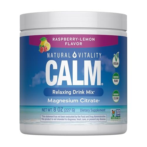 NATURAL VITALITY Raspberry Lemon Calm – High-Quality Magnesium: Each serving provides 325 mg of magnesium (as – Image 1