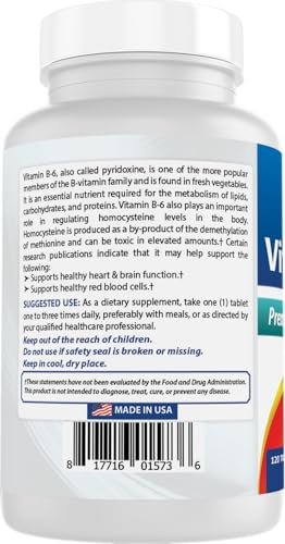 Best Naturals Vitamin B6 50 mg 250 Tablets