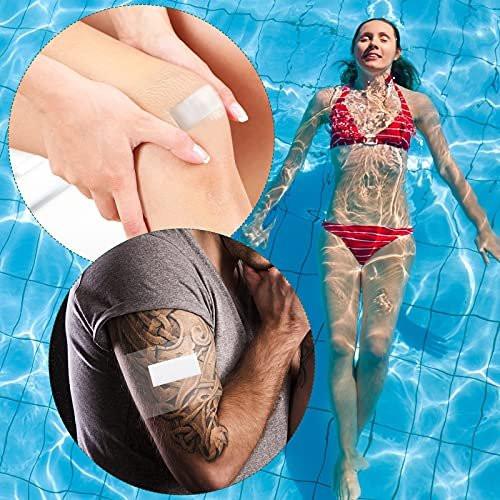 BBTO 100 Pcs Transparent Stretch Adhesive Bandage Waterproof Clear Patches Cover Protective Shower Film Wrap (3,4,6,8 Inch) - görsel 8