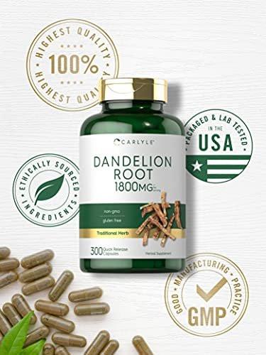 Carlyle Dandelion Root Extract | 300 Capsules | Herb Supplement | Taraxacum Officinale | Non-GMO and Gluten Free - görsel 10