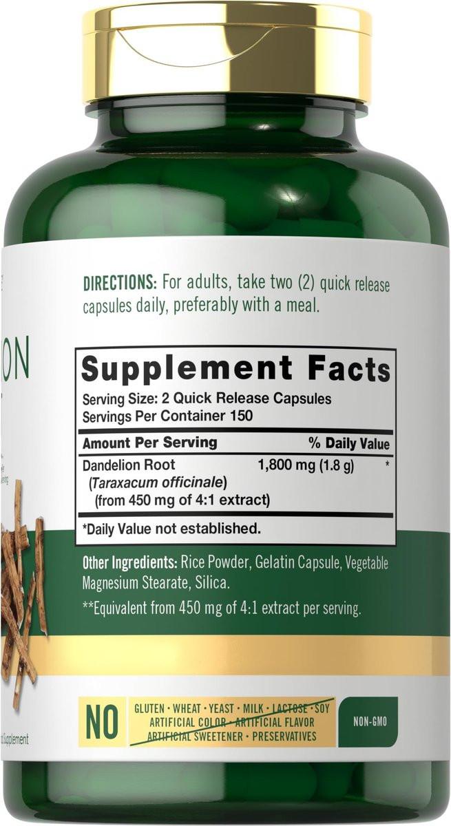 Carlyle Dandelion Root Extract | 300 Capsules | Herb Supplement | Taraxacum Officinale | Non-GMO and Gluten Free - görsel 3