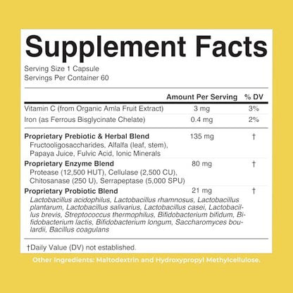 MARYRUTH'S Gut Flora Health+ Enzymes | – Up to 2-Month Supply: With 60 capsules per bottle, you get long-lasting – Image 18