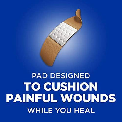BAND-AID Brand Flexible Fabric Adhesive Bandages with Memory-Weave Fabric, Quilt-Aid Comfort Pad & Hurt-Free Pad; Wound Care for Minor Cuts, Scrapes, & Wounds, Assorted Sizes, 2 x 100 Count