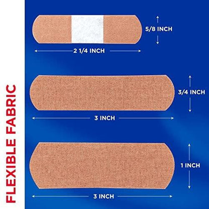 BAND-AID Brand Flexible Fabric Adhesive Bandages with Memory-Weave Fabric, Quilt-Aid Comfort Pad & Hurt-Free Pad; Wound Care for Minor Cuts, Scrapes, & Wounds, Assorted Sizes, 2 x 100 Count