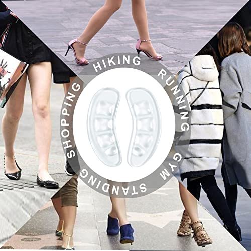 GQTJP Metatarsal Pads, Ball of Foot Cushions for Heels, Non Slip Foot Pads to Relief Pain All Day, Toe Pads Shoe Gummies for Heels, Heel Pads for Stop Feet from Sliding Forward (Clear - 3 Pairs) - görsel 1