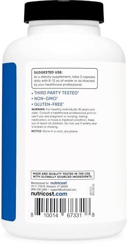 Nutricost Nitric Oxide Booster 2250mg, 180 Capsules - 750mg Per Capsule, 60 Servings - Gluten Free and Non-GMO - görsel 9