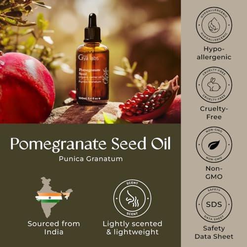 Gya Labs USDA Organic Pomegranate Seed Oil - 3.4 Fl Oz - Carrier Oil for Hair, Skin, Face, Scalp & Body Massage - görsel 12
