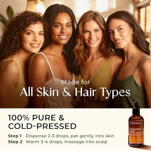 Gya Labs USDA Organic Pomegranate Seed Oil - 3.4 Fl Oz - Carrier Oil for Hair, Skin, Face, Scalp & Body Massage - görsel 8