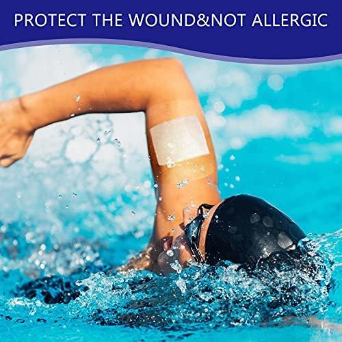 60 Pieces Tattoo Bandage Waterproof Adhesive Plastic Second Skin Cover Transparent Bandage Tape Tattoo Protection Film Bandages Supplies 2 Sizes, 3.9 x 5.1 inch and 5.9 x 7.7 inch - görsel 1