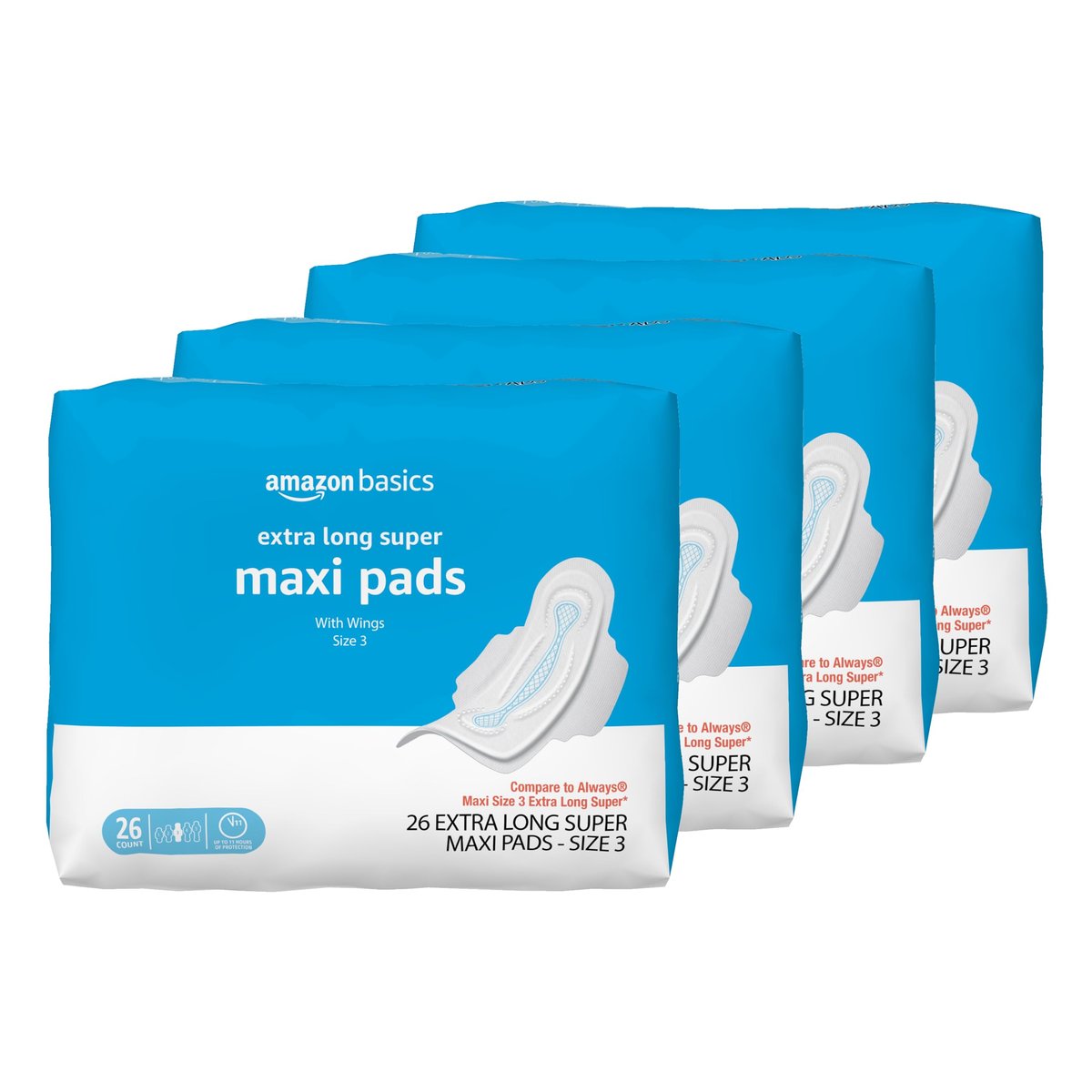 Amazon Basics Thick Maxi Pads with – Flexi-Wings: The flexible wings wrap around your underwear for a secure, – Image 2