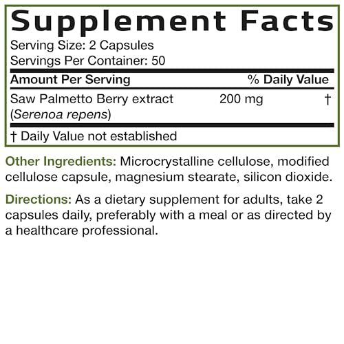 Bronson Saw Palmetto Extra Strength - Supports Healthy Prostate Function & Urinary Health - Non GMO, 100 Vegetarian Capsules - görsel 12
