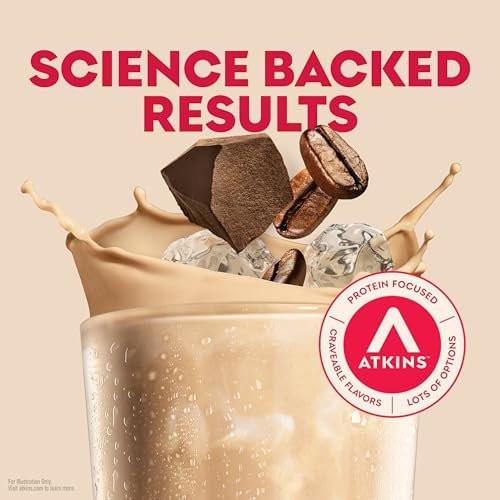 Atkins Mocha Latte Iced Coffee Flavored Protein Shake, High Protein, Low Glycemic, Low Carb and Low Sugar Shakes, Keto-Friendly, 12 Pack - görsel 9