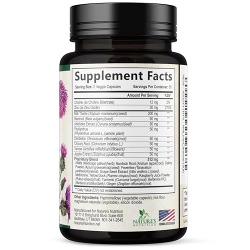 Liver Cleanse Detox & Repair Formula - 20-in-1 Advanced Liver Support Supplement with Silymarin Milk Thistle, Dandelion Root, Artichoke Extract, Turmeric, Choline, & Beetroot - 120 Veggie Capsules - görsel 14