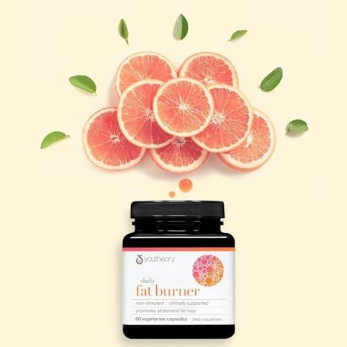 Youtheory Daily Fat Burner - Supports Body Composition & Metabolism - with Citrus Fruit Blend, Chromium & Cayenne Extract - Gluten, Soy & Dairy Free - 60 Vegetarian Capsules - görsel 7