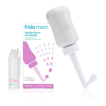 Frida Mom Upside Down Peri Bottle Sprayer - Perineal Care & Postpartum Recovery, Portable Travel Bidet & Perineal Cleanser with Travel Bag, Gray