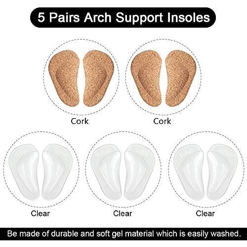 Dr.Foot Plantar Fasciitis Arch Support Shoe Insoles 5 Pairs, Thicken Gel Arch Pads for Flat Feet - Self-Adhesive Arch Cushions Inserts for Men and Women - görsel 2