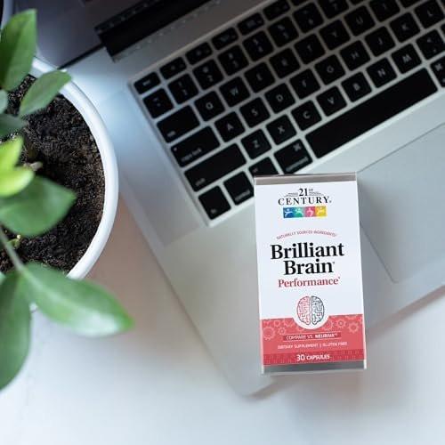 21st Century Brilliant Brain Performance Capsules, (30 Count), Cognitive Health Support, Contains Plant-Sourced Phosphatidylserine & Nootropic Coffee Fruit Extract, Decaf & Gluten Free - görsel 2