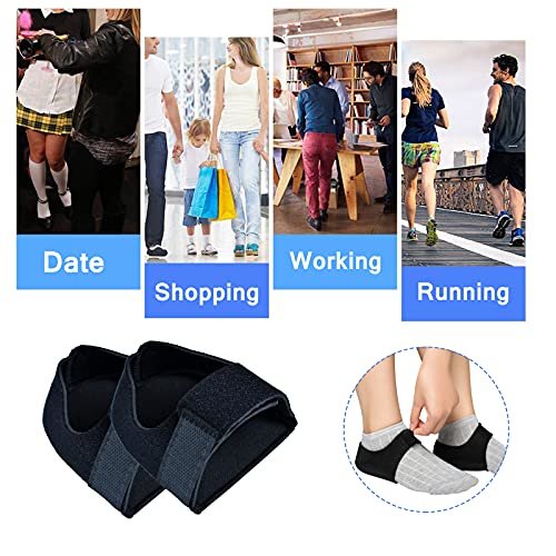 JUMPOW Gel Heel Cushion Support for Plantar Fasciitis, Heel Pain & Achilles Tendinitis - Protectors & Pads for Men & Women - görsel 3