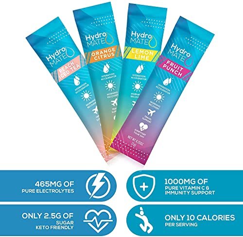 HydroMATE Electrolytes Powder Packets Low – Electrolyte Replenishment: Quickly restores key electrolytes to combat – Image 1