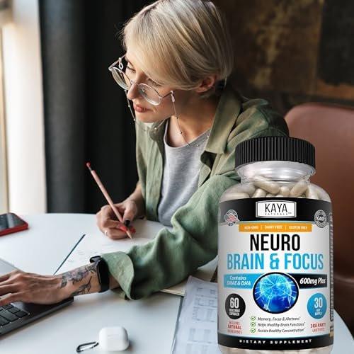 Kaya Naturals - Neuro Brain for Memory & Focus - Nootropic Energy Capsule - Nootropic Brain Support Supplement - Focus & Concentration & Learning Accuracy - Cognitive Function - 30 Count - görsel 4