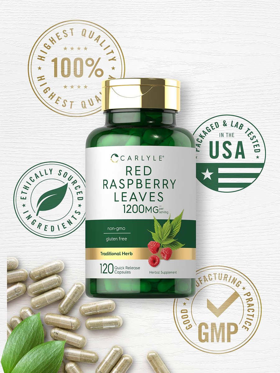 Carlyle Red Raspberry Leaf Capsules | 120 Count | Traditional Herbal Extract | Non-GMO and Gluten Free Formula - görsel 9