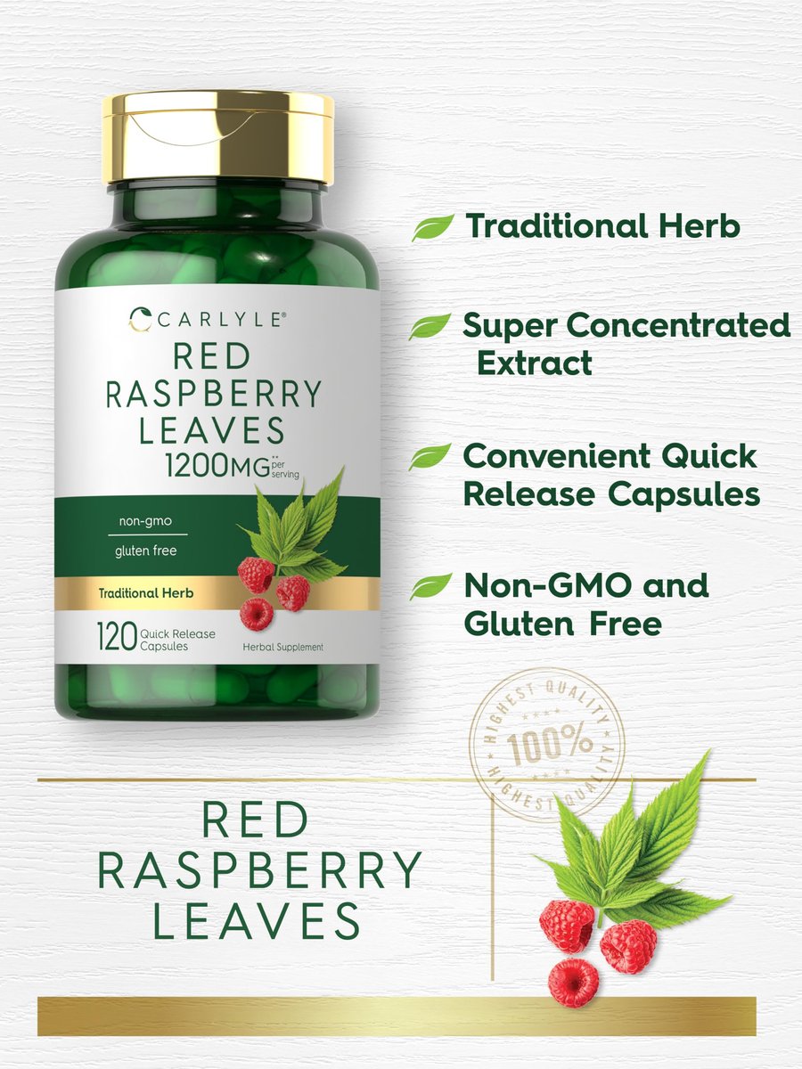 Carlyle Red Raspberry Leaf Capsules | 120 Count | Traditional Herbal Extract | Non-GMO and Gluten Free Formula - görsel 5