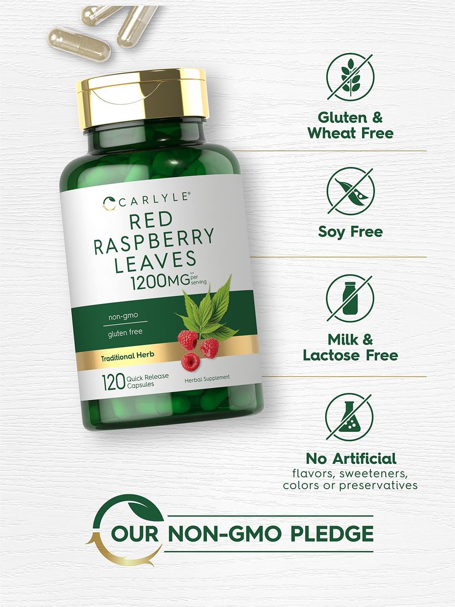 Carlyle Red Raspberry Leaf Capsules | 120 Count | Traditional Herbal Extract | Non-GMO and Gluten Free Formula - görsel 7