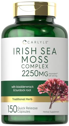 Carlyle Irish Sea Moss Capsules | 150 Count | Complex Formula with Bladderwrack & Burdock Root | Non-GMO & Gluten Free - görsel 3