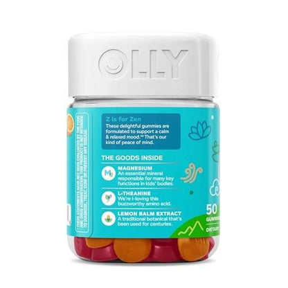 OLLY Kids Chillax Gummy – Calm & Relaxed Mood Support with Magnesium, L-Theanine & Lemon Balm – Sherbet Flavored – 70 Count (35 Day Supply)