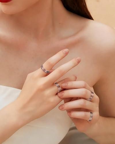 BioMag Magnetic Rings, Pure Copper Rings for Men Women, Adjustable Fingers Thumb Ring Jewelry Gift (Copper D-4Pcs) - görsel 10