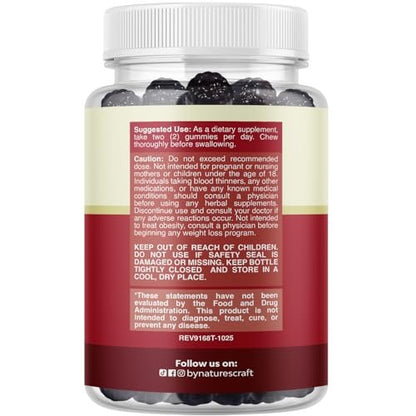 Natural Cranberry Gummies for Women and Men - Extra Strength Delicious Antioxidant Cranberry Chews for Urinary Tract Health - Kidney & Bladder Support with Immune Health - Vegan & Gluten Free - 60 Ct